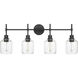 Asheville 4 Light 34.75 inch Matte Black Vanity Light Wall Light